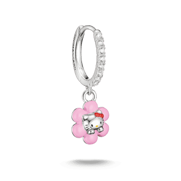 Hello Kitty Flower Single Hoop Earring
