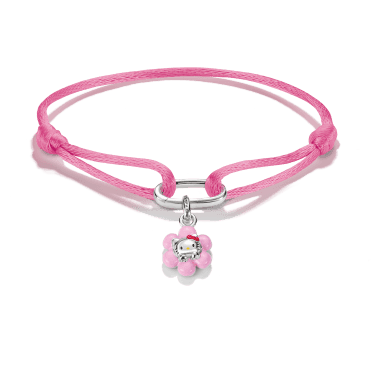 Hello Kitty Pink Textile Bracelet with Connect Charm