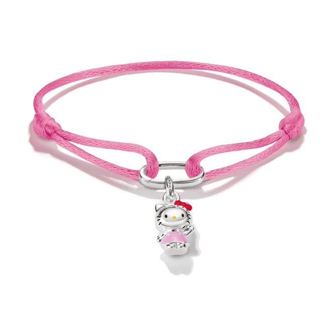 THOMAS SABO Hello Kitty Pink Textile Bracelet with Connect Charm