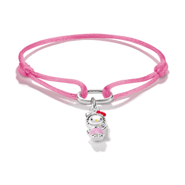 Hello Kitty Pink Textile Bracelet with Connect Charm