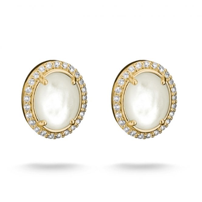 THOMAS SABO Mother of Pearl and White Zirconia Gold Plated Earrings