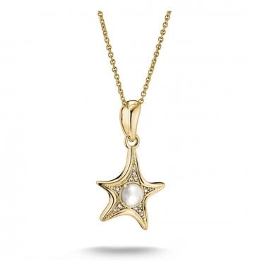 Mother of Pearl Starfish Gold Plated Necklace