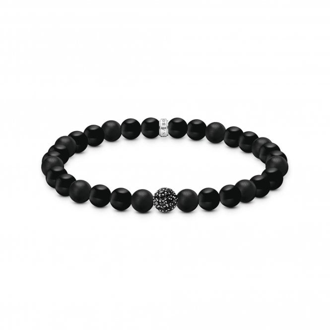 THOMAS SABO Obsidian Bracelet with Zirconia Stones