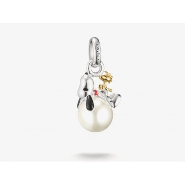Peanuts Connect Snoopy Woodstock Pearl Pendant Charm