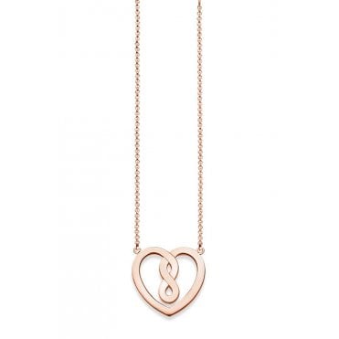 Rose Gold Plated Sterling Silver Heart Necklace