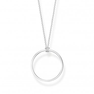 Silver Circle charm necklace