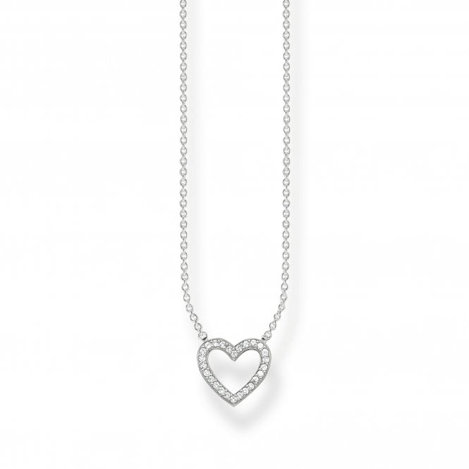 THOMAS SABO Silver Open Heart Cubic Zirconia Necklace