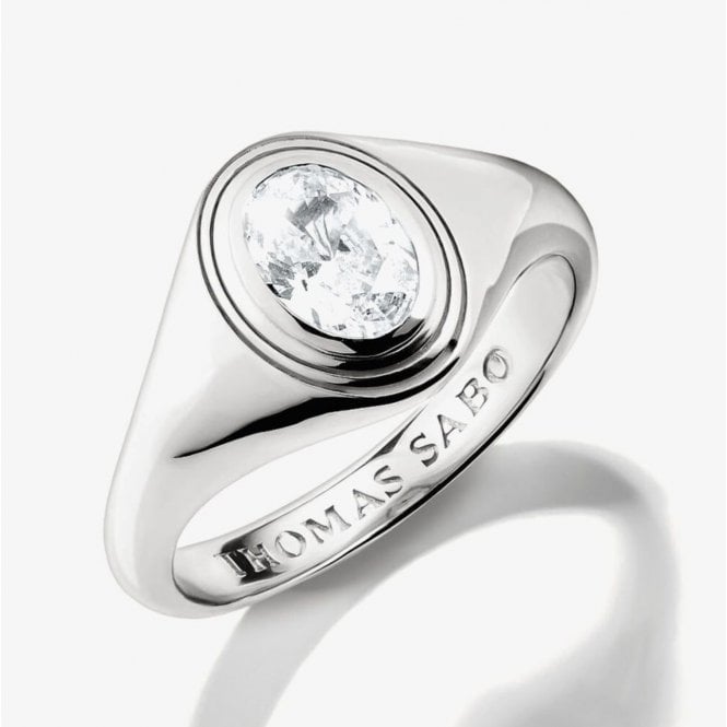 THOMAS SABO Silver Oval White Zirconia Ring