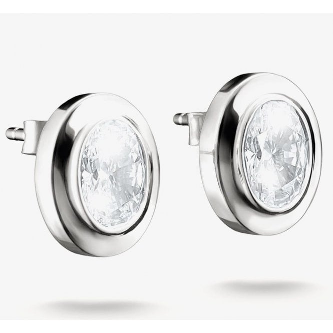 THOMAS SABO Silver Oval Zirconia Stud Earrings