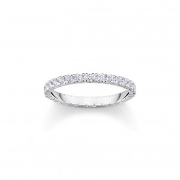 Silver Ring with White Zirconia