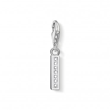 Sterling Silver & CZ Letter I Charm
