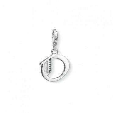 Sterling Silver & CZ Vintage O Letter Charm