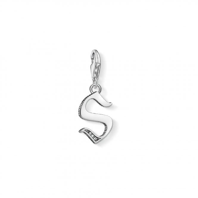 THOMAS SABO Sterling Silver & CZ Vintage S Letter Charm