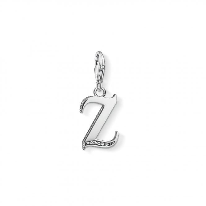 THOMAS SABO Sterling Silver & CZ Vintage Z Letter Charm