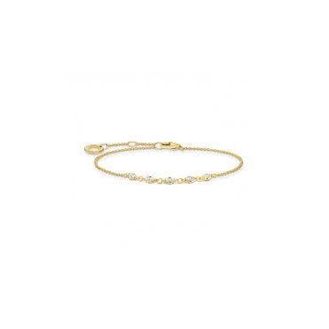 Sterling Silver Gold Plate CZ Stone Bracelet