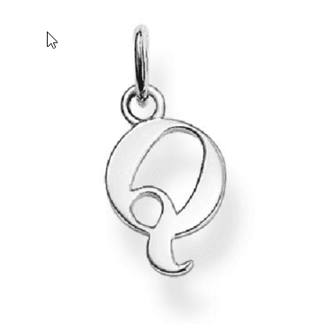 Sterling Silver Letter Q Pendant
