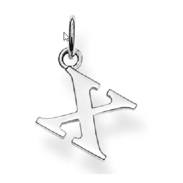 Sterling Silver Letter X Pendant