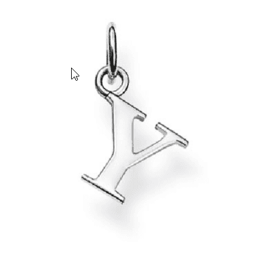 Sterling Silver Letter Y Pendant