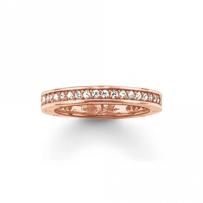 THOMAS SABO Sterling Silver Rose Gold CZ Full Eternity Ring