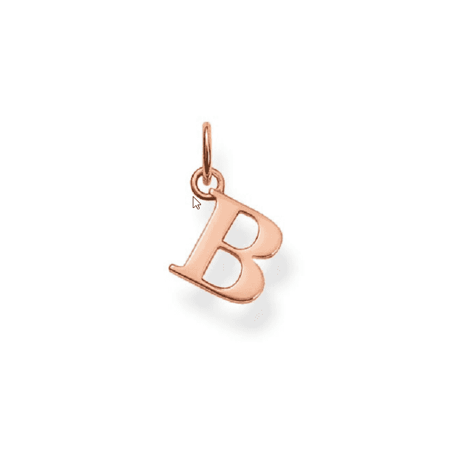 THOMAS SABO Sterling Silver Rose Gold Plated Letter B Pendant