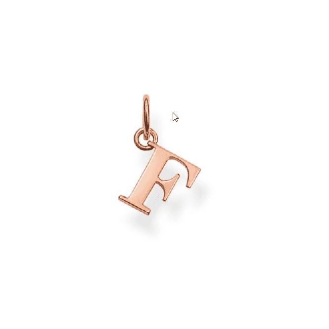 THOMAS SABO Sterling Silver Rose Gold Plated Letter F Pendant