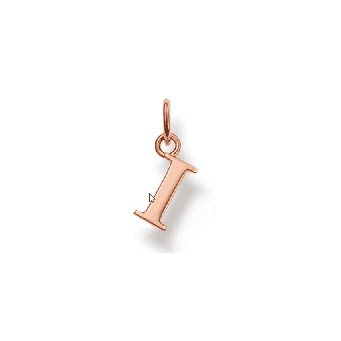 THOMAS SABO Sterling Silver Rose Gold Plated Letter I Pendant