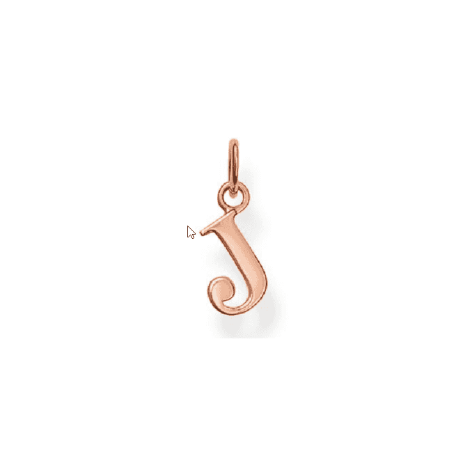 THOMAS SABO Sterling Silver Rose Gold Plated Letter J Pendant
