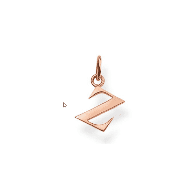 THOMAS SABO Sterling Silver Rose Gold Plated Letter Z Pendant