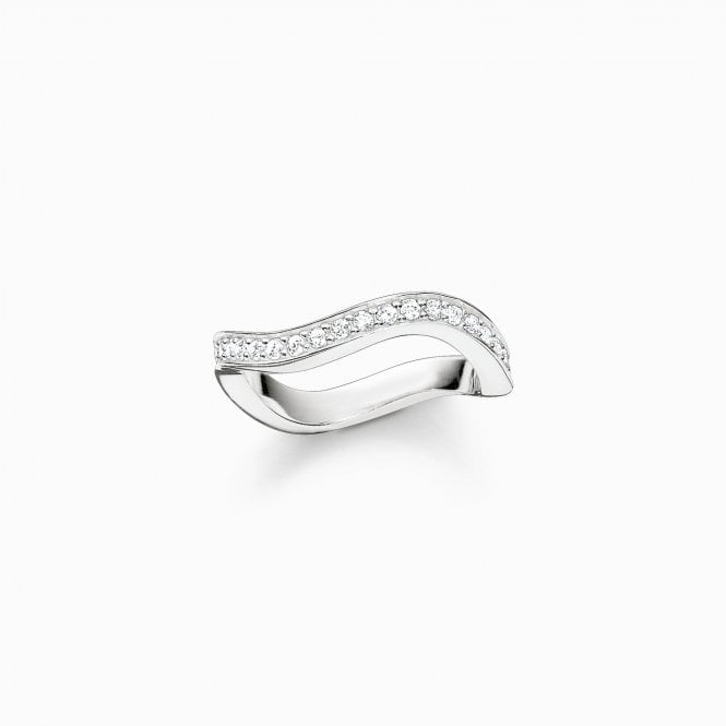 THOMAS SABO Sterling Silver Stone Set Wave Eternity Ring