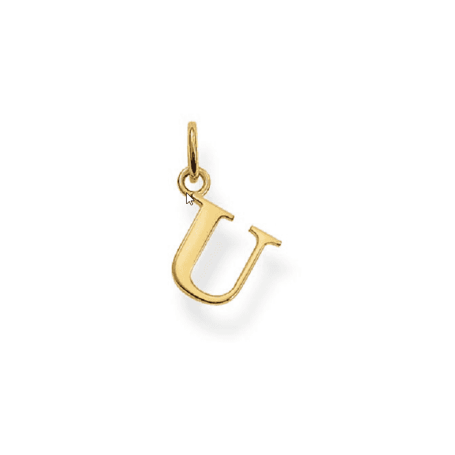 THOMAS SABO Sterling Silver Yellow Gold Plated Letter U Pendant