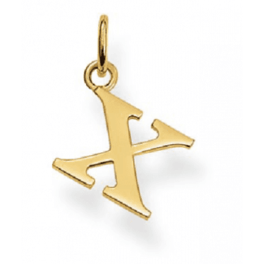 Sterling Silver Yellow Gold Plated LetterX Pendant