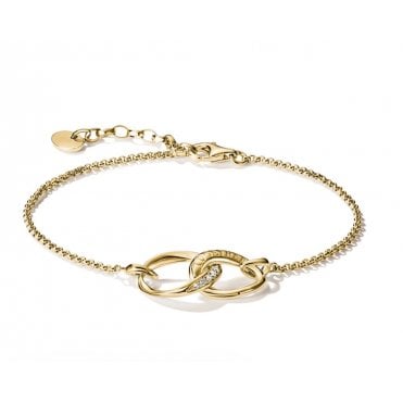 Together Gold Plated and White Zirconia Bracelet
