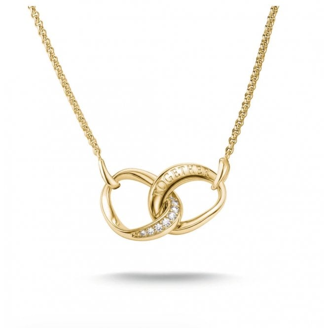 THOMAS SABO Together Gold Plated Necklace with White Zirconia