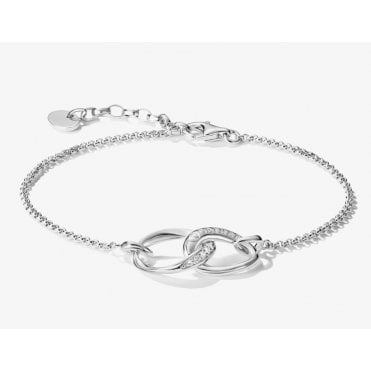 Together Silver and White Zirconia Bracelet