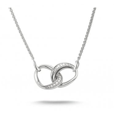 Together Silver Necklace with White Zirconia