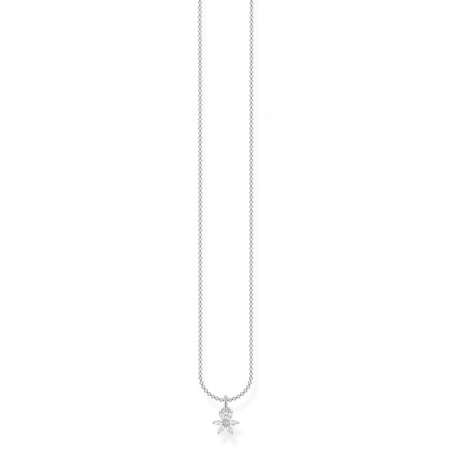 THOMAS SABO White CZ Flower Silver Necklace