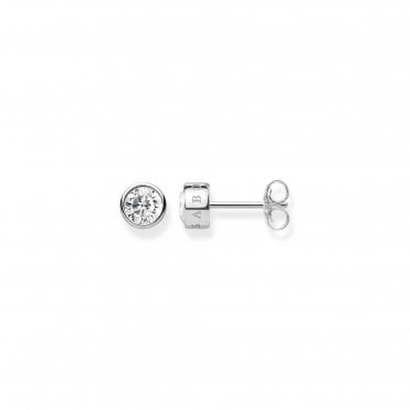 White Stone Ear Studs