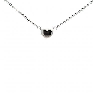 Silver 3D plain heart necklace